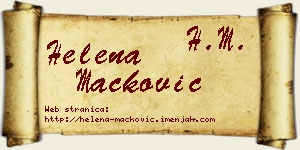 Helena Mačković vizit kartica